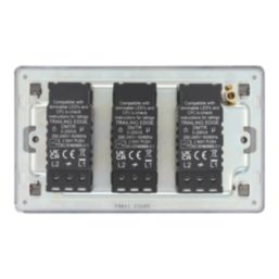 LAP  3-Gang 2-Way LED Dimmer Switch  Antique Brass with Colour-Matched Inserts