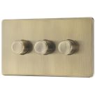 LAP  3-Gang 2-Way LED Dimmer Switch  Antique Brass with Colour-Matched Inserts
