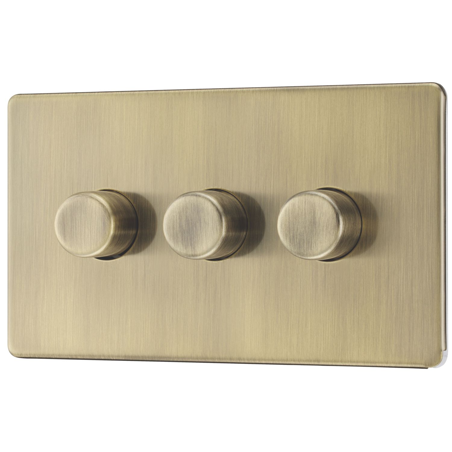 LAP 3-Gang 2-Way LED Dimmer Switch Antique Brass with Colour-Matched Inserts (522PN)