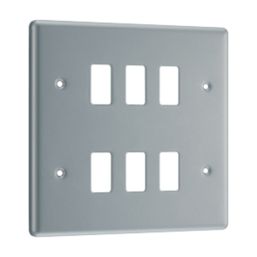 British General Nexus Metal Grid 6-Module Grid Faceplate Grey
