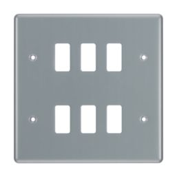 British General Nexus Metal Grid 6-Module Grid Faceplate Grey