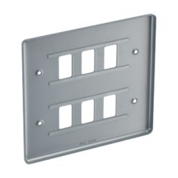 British General Nexus Metal Grid 6-Module Grid Faceplate Grey