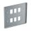 British General Nexus Metal Grid 6-Module Grid Faceplate Grey