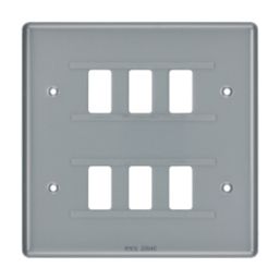 British General Nexus Metal Grid 6-Module Grid Faceplate Grey