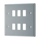 British General Nexus Metal Grid 6-Module Grid Faceplate Grey