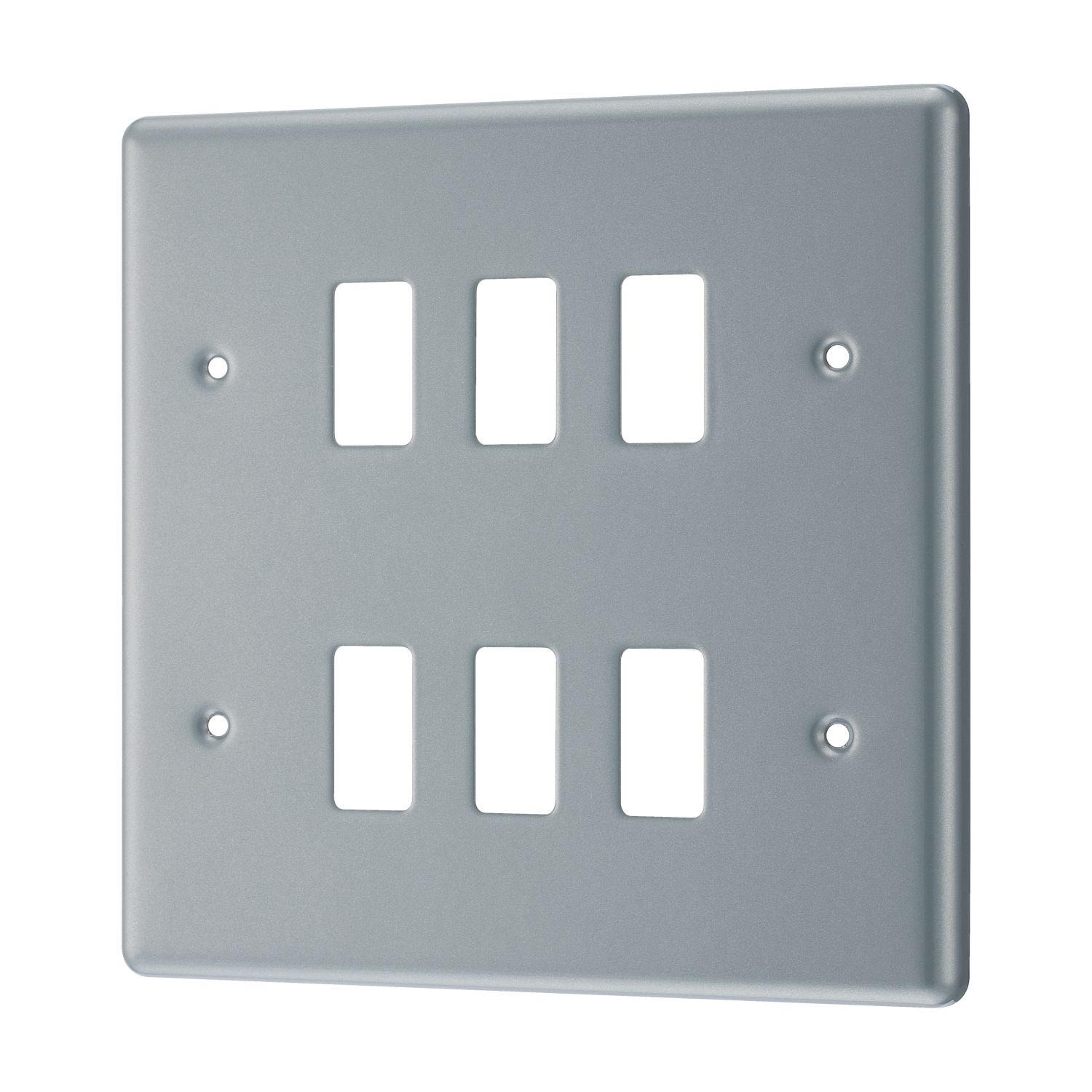 British General Nexus Metal Grid 6-Module Grid Faceplate Grey (522PY)