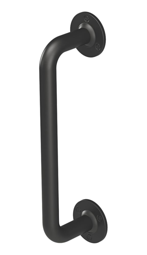 Rothley Straight Household Steel Grab Rail Matt Black 305mm - Screwfix