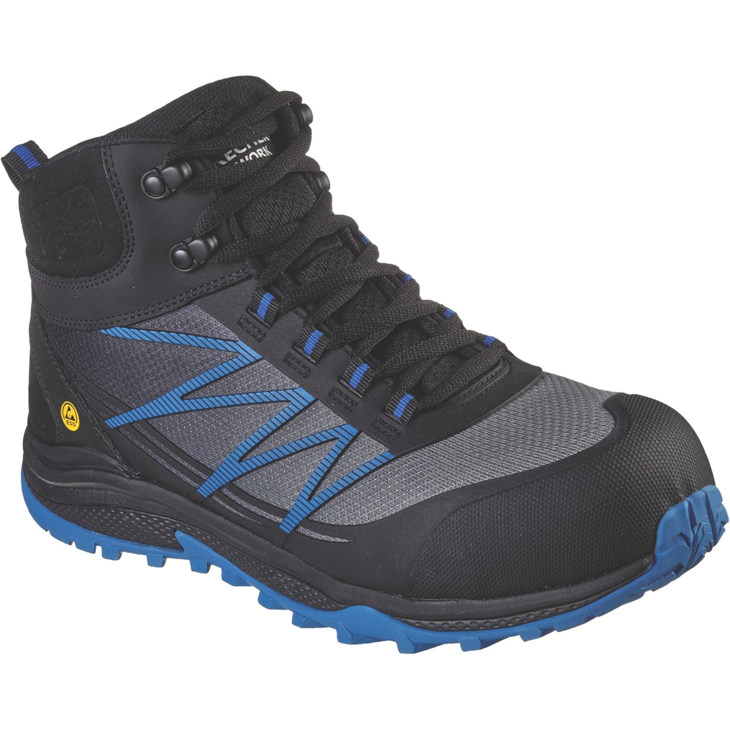 Skechers Puxal Firmle Size 13 Black/Blue Safety Boots (522TV)