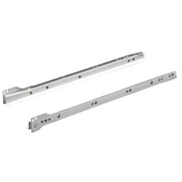 Essentials White Bottom Fix Self-Closing Roller Drawer Runners 500mm 2 Pack