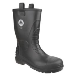 Amblers FS90 PVC Size 4  Black Waterproof Steel Toe Cap Safety Rigger Boots