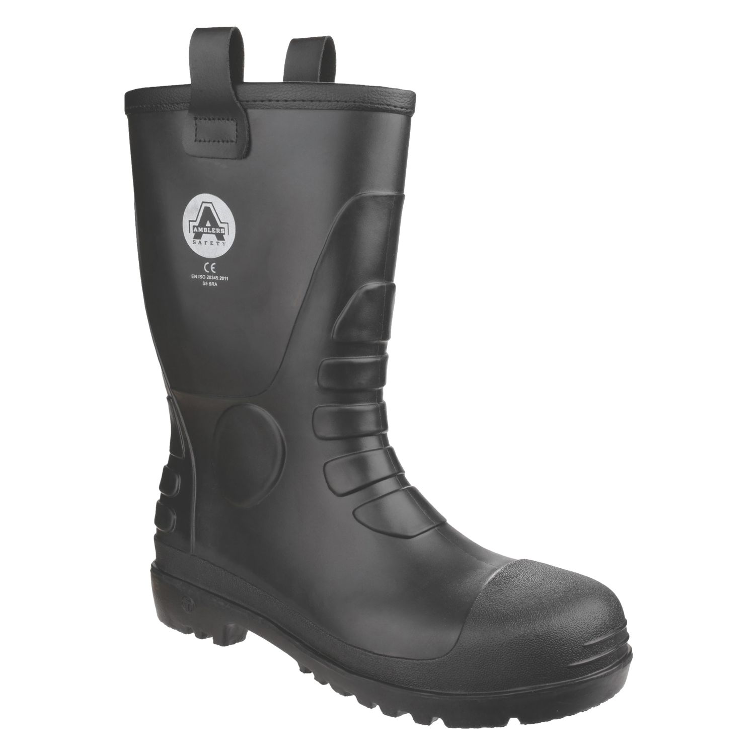 Amblers FS90 PVC Size 4 Black Waterproof Steel Toe Cap Safety Rigger Boots (522XT)