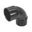 FloPlast Solvent Weld Waste Bend 92.5° Black 40mm 5 Pack