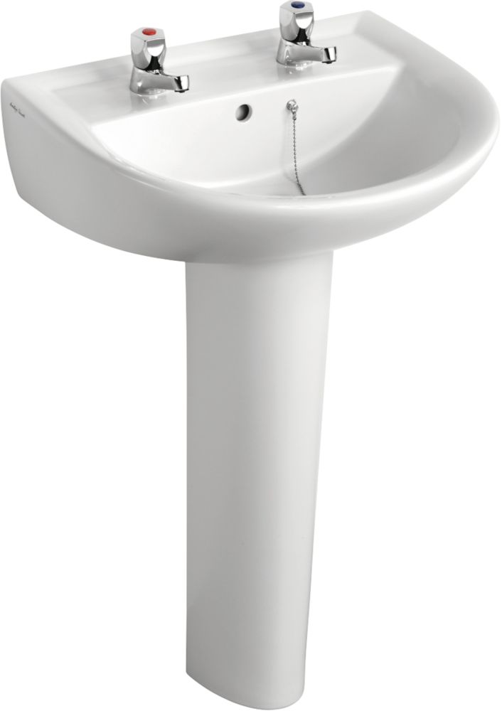 Armitage Shanks Sandringham 21 Full Pedestal Basin 2 Tap Holes 550mm