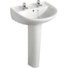 Armitage Shanks Sandringham 21 Full Pedestal Basin 2 Tap Holes 550mm