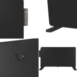 TCP  2000W Electric Portable or Wall-Mounted Glass Convector Panel Heater Black