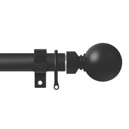 Renaissance Matt Black Metal Curtain Rings 28mm 8 Pack