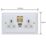 Varilight  13A 2-Gang SP Switched Socket + 4A 20W 2-Outlet Type A & C USB Charger Georgian White with White Inserts
