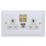 Varilight  13A 2-Gang SP Switched Socket + 4A 20W 2-Outlet Type A & C USB Charger Georgian White with White Inserts