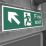 Essentials  Non Photoluminescent "Fire Exit Man Up Left Arrow" Sign 150mm x 450mm