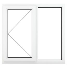 Crystal  Left-Hand Opening Clear Triple-Glazed Casement White uPVC Window 905mm x 965mm