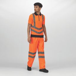 Regatta Pro Hi-Vis Polo Shirt Orange/Navy X Large 46" Chest