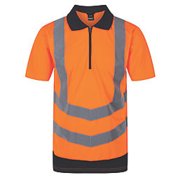Regatta Pro Hi-Vis Polo Shirt Orange / Navy X Large 46" Chest