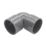 FloPlast Solvent Weld Waste Bend 90° Anthracite Grey 32mm 5 Pack