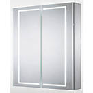 Sensio Sonnet 2-Door Dual Lit Illuminated Cabinet With 4590lm LED Light Silver Effect 600mm x 140mm x 700mm