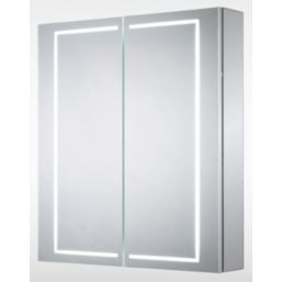 Sensio Sonnet 2-Door Dual Lit Illuminated Cabinet With 4590lm LED Light Silver Effect 600mm x 140mm x 700mm