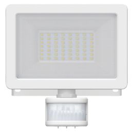 LAP Weyburn Outdoor LED Floodlight With PIR Sensor White 30W 3000lm