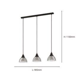 Eglo Beleser 3-Light Pendant Black