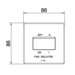 LAP  10A 1-Gang 3-Pole Fan Isolator Switch Slate Grey