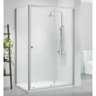 Triton Neo Six  Framed Rectangular Sliding Door Shower Enclosure  Chrome  1000mm x 900mm x 1850mm