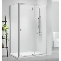 Triton Neo Six  Framed Rectangular Sliding Door Shower Enclosure  Chrome  1000mm x 900mm x 1850mm