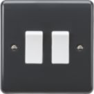 Knightsbridge Part M 10AX 2-Gang 2-Way Light Switch  Anthracite
