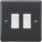 Knightsbridge Part M 10AX 2-Gang 2-Way Light Switch  Anthracite