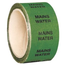 Essentials Mains Water Pipe Marking Tape Green 33m x 50mm