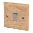 Varilight  10AX 1-Gang 2-Way Light Switch  Classic Oak with Black Inserts