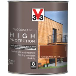 V33 750ml Mahogany Satin Water-Based Exterior Wood Stain