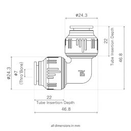 Flomasta  Plastic Push-Fit Equal 90° Elbow 10mm
