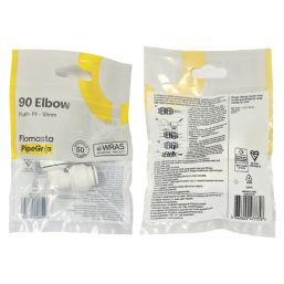 Flomasta  Plastic Push-Fit Equal 90° Elbow 10mm