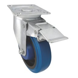 Essentials Heavy Duty Braked Swivel Castor 125mm Blue