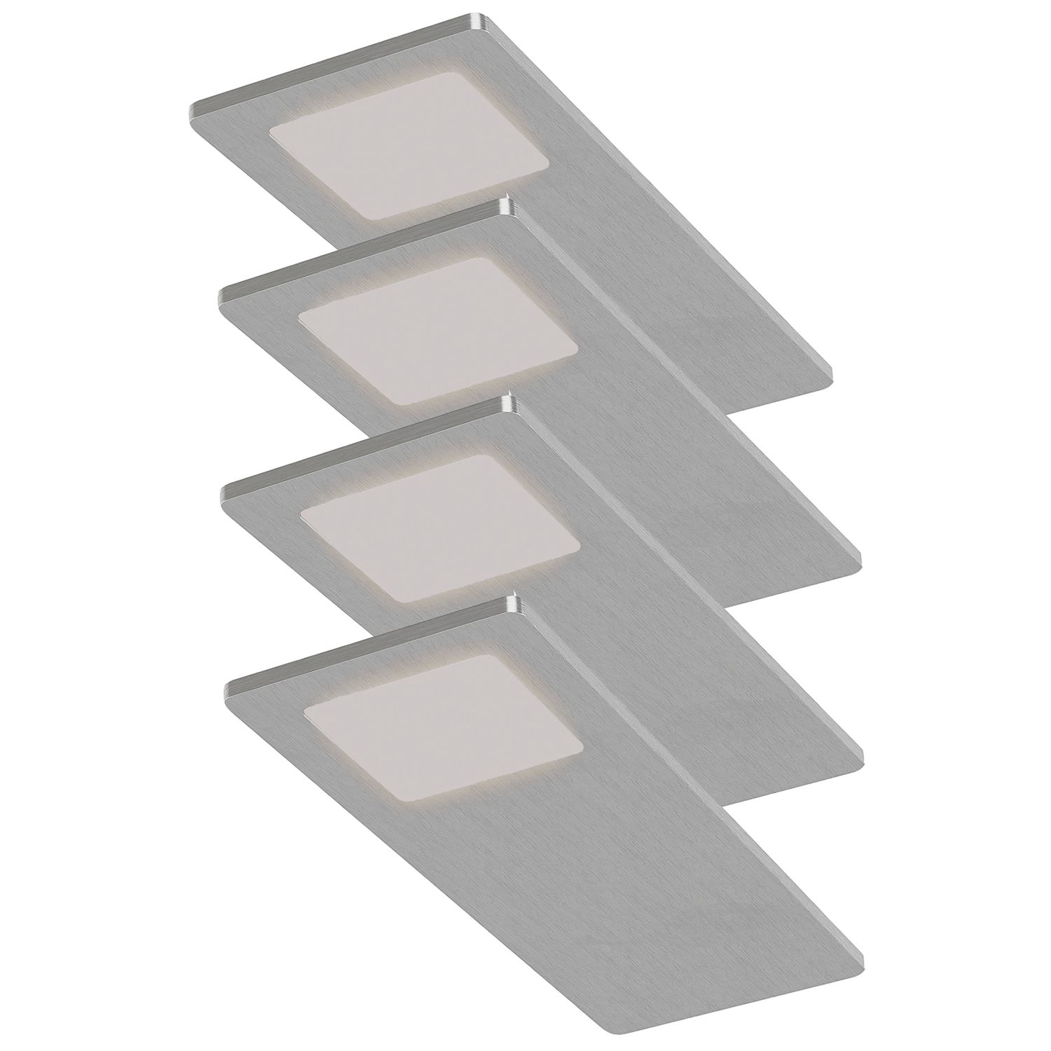 Sensio Astro Pro Rectangular LED Under Cabinet Lights Aluminium 19.2W 240-270lm 4 Pack (524PE)