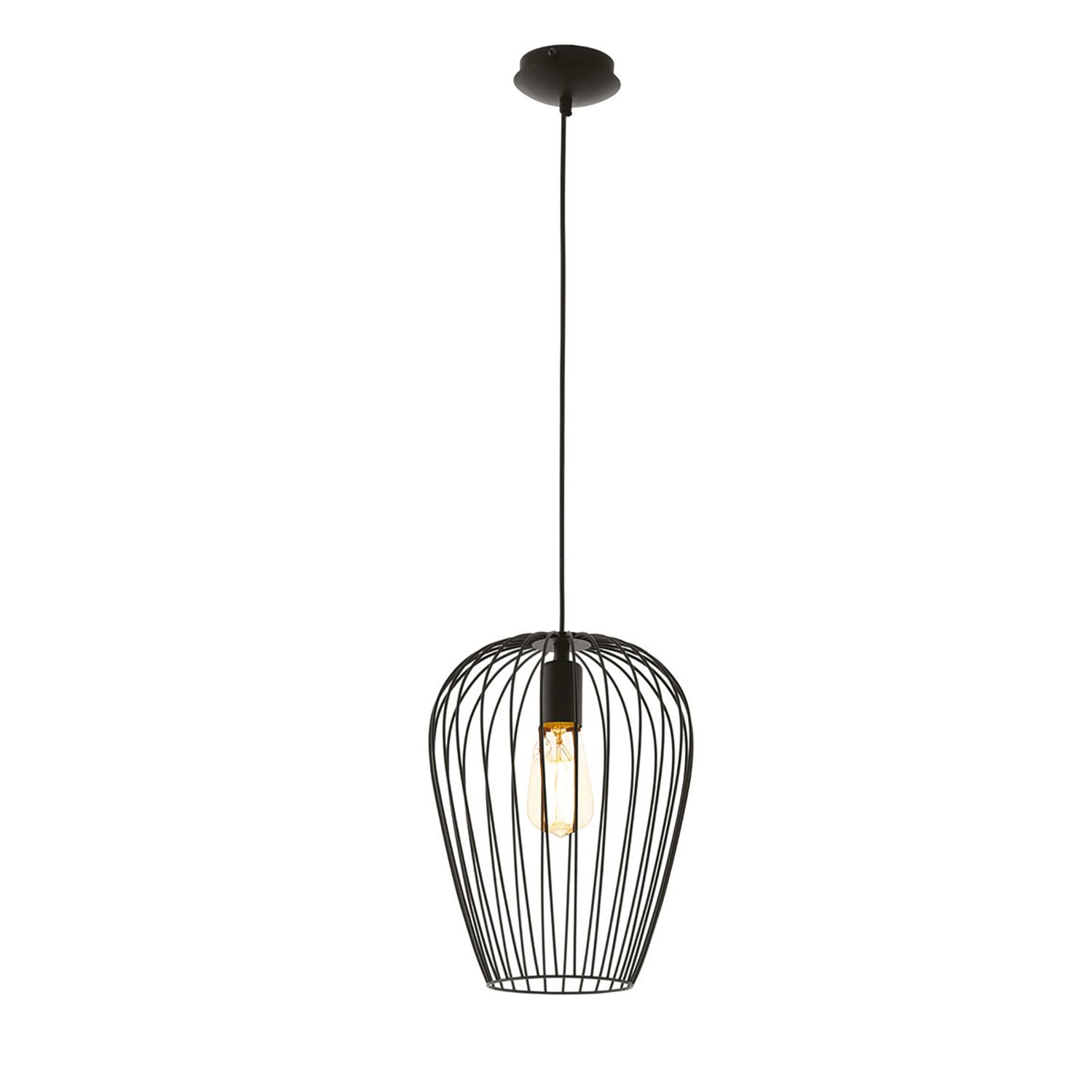 Eglo Newtown 275mm Single Pendant Light Black (524PL)