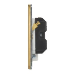 Contactum Lyric 13A Unswitched Fused Spur & Flex Outlet  Brushed Brass with White Inserts
