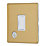 Contactum Lyric 13A Unswitched Fused Spur & Flex Outlet  Brushed Brass with White Inserts