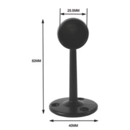 Essentials Round Rail End Brackets Black 25mm 2 Pack