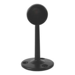 Essentials Round Rail End Brackets Black 25mm 2 Pack