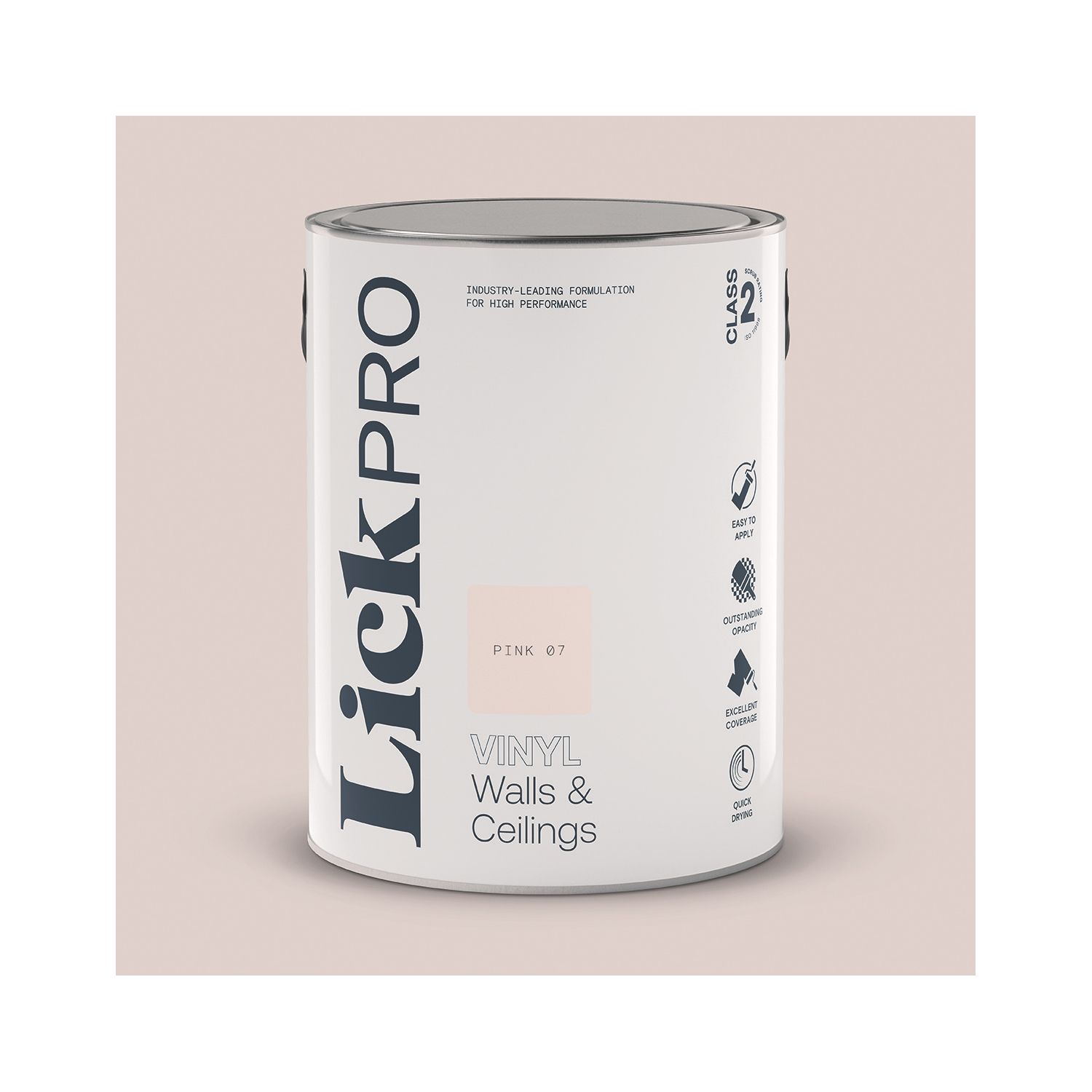 LickPro 5Ltr Pink 07 Vinyl Matt Emulsion Paint (524TM)