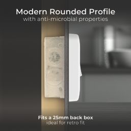 British General 800 Series 20A 1-Gang DP Immersion Heater Switch White with LED